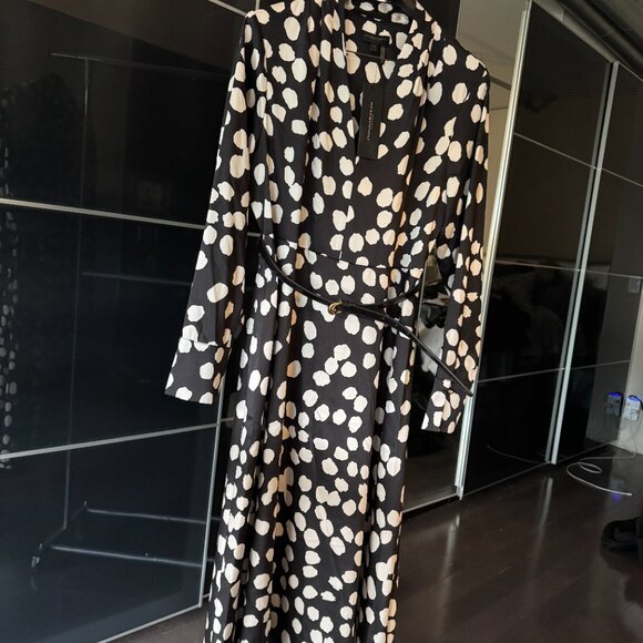 Donna Karan POLKA DOT A LINE MIDI DRESS - Picture 3 of 6